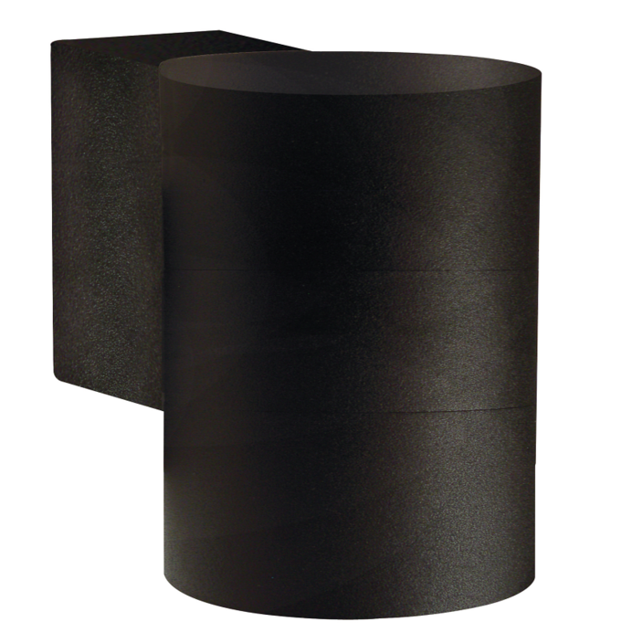 Jednoduché vonkajšie nástenné svietidlo valcového tvaru v štýlovom a modernom dizajne v štyroch farebných variantoch (čierna)