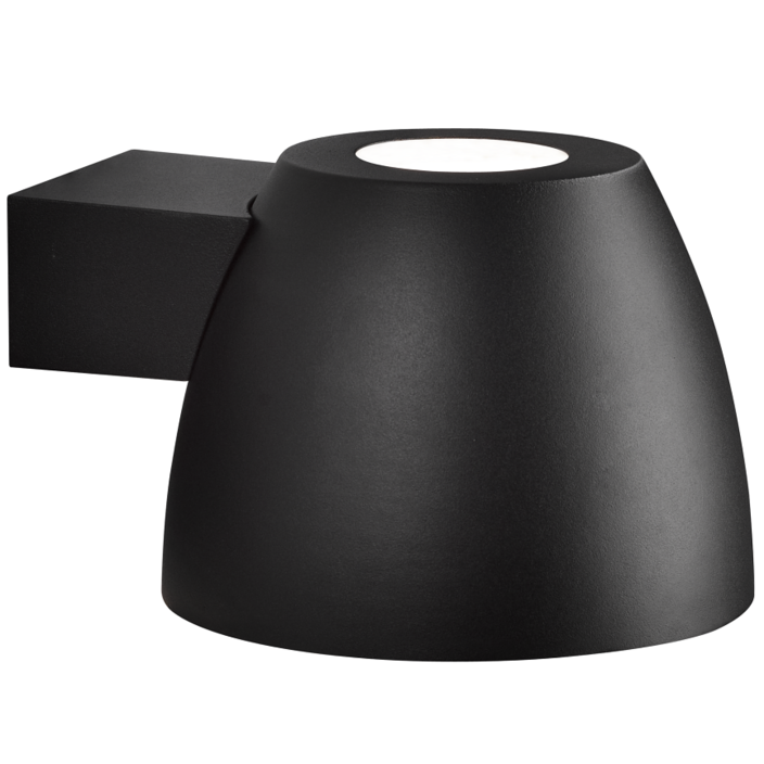 Vonkajšie nástenné svietidlo z čierneho kovu s moderným jednoduchým dizajnom a možnosťou paralelného zapojenia (čierna)
