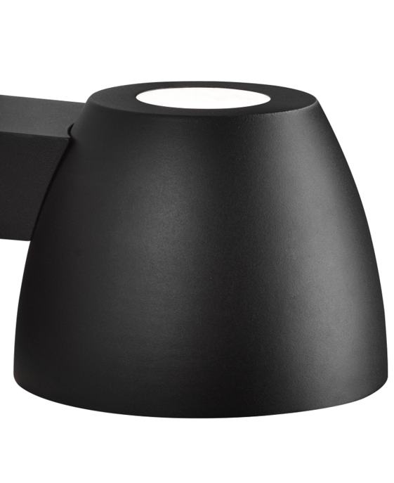 Vonkajšie nástenné svietidlo z čierneho kovu s moderným jednoduchým dizajnom a možnosťou paralelného zapojenia