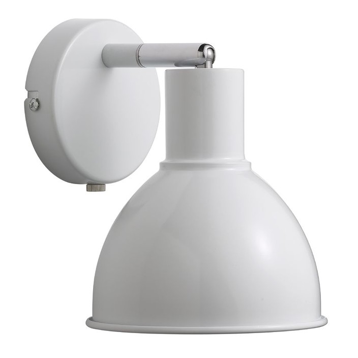 Retro kovová nástenná lampa Nordlux Pop v šiestich vyhotoveniach v pastelových farbách (biela)