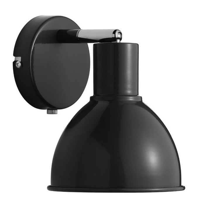 Retro kovová nástenná lampa Nordlux Pop v šiestich vyhotoveniach v pastelových farbách (čierna)