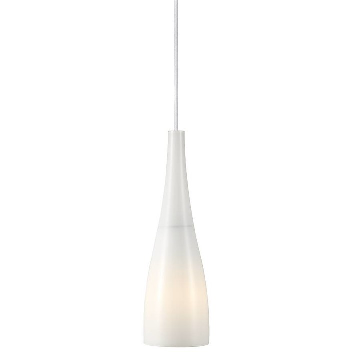 Nordlux Embla – štýlová závesná lampa do jedálne i kaviarne. Štíhle sklenené tienidlo (biela)