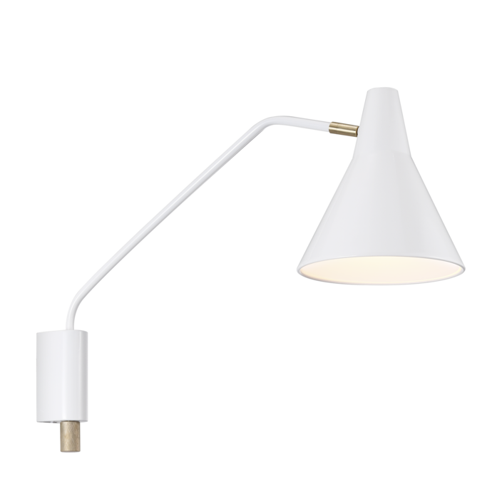 Nástenná lampa Nordlux Brassy – čistá klasika korunovaná mosadznými detailmi (biela)