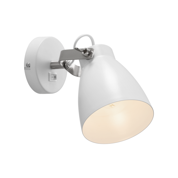 Nordlux Largo – kovová nástenná lampa s dotykom industriálneho štýlu (biela)