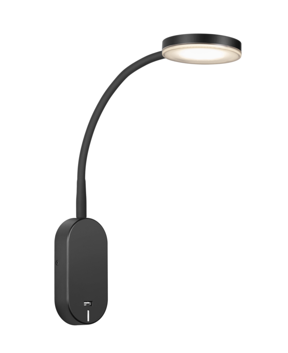 Nástenná lampa Mason od Nordluxu – jednoduchosť dotiahnutá do dokonalosti. S trojstupňovým stmievačom a USB konektorom 