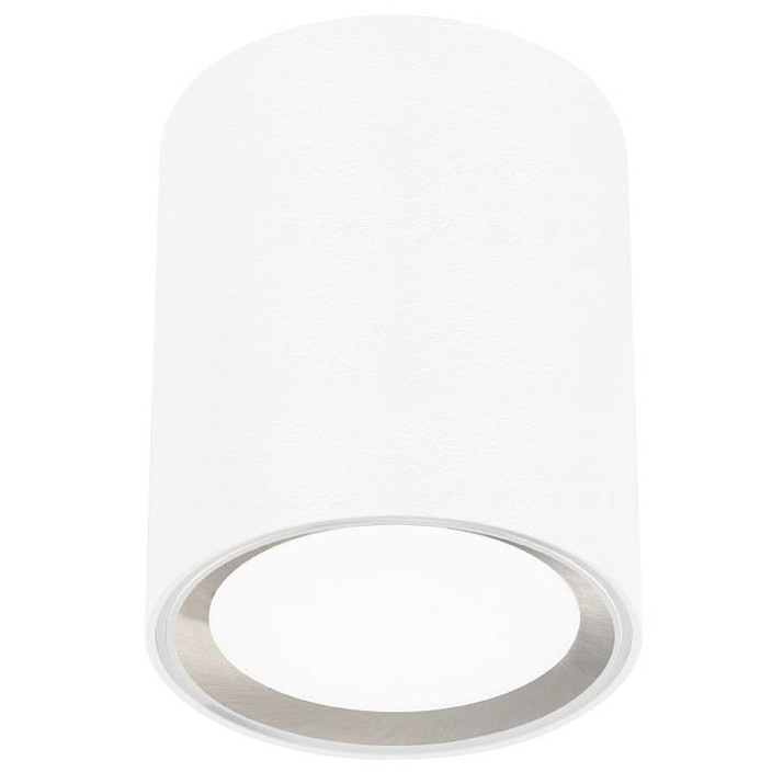 Valcové stropné svietidlo Fallon od Nordluxu s prepínačom intenzity svetla (biela, oceľový krúžok)