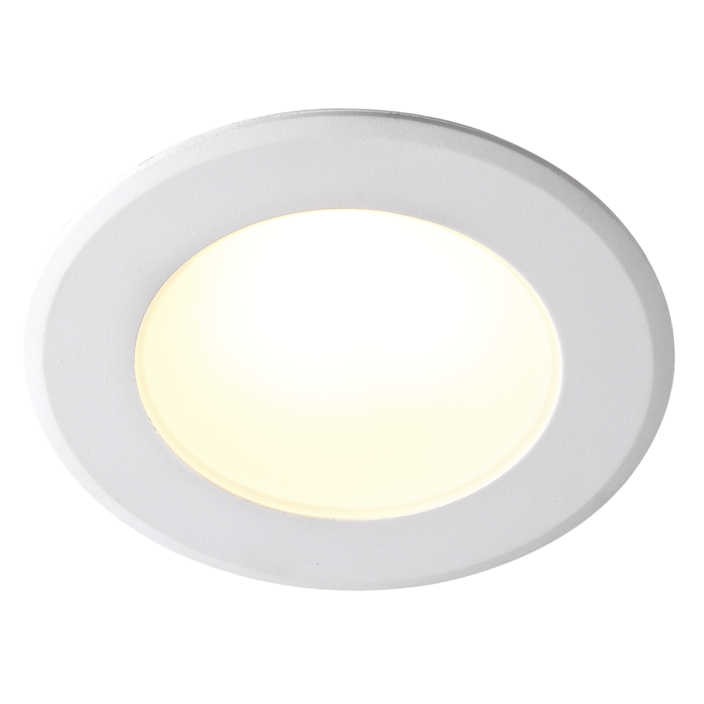 Okrúhle vstavané stmievateľné svietidlo Nordlux Birla. Úsporná LED žiarovka. Vhodné na použitie v interiéri aj exteriéri (biela)