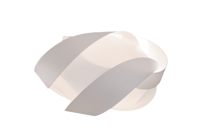 Originálna závesná lampa UMAGE Ribbon. Biele tienidlo v tvare spletenej stuhy. Dve veľkosti ( Priemer: Ø32,5cm)