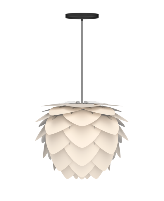 UMAGE Aluvia mini – originálna lampa. Vo dvoch veľkostiach a piatich farbách. Variabilná – závesná alebo stojacia (tienidlo pohyblivé v rozsahu 180°)