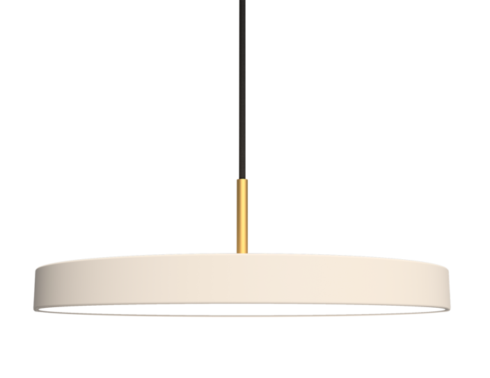 Jednoduchá a originálna závesná lampa UMAGE Asteria v tvare disku. Kovové tienidlo, LED žiarovka. Šesť farieb (biela)