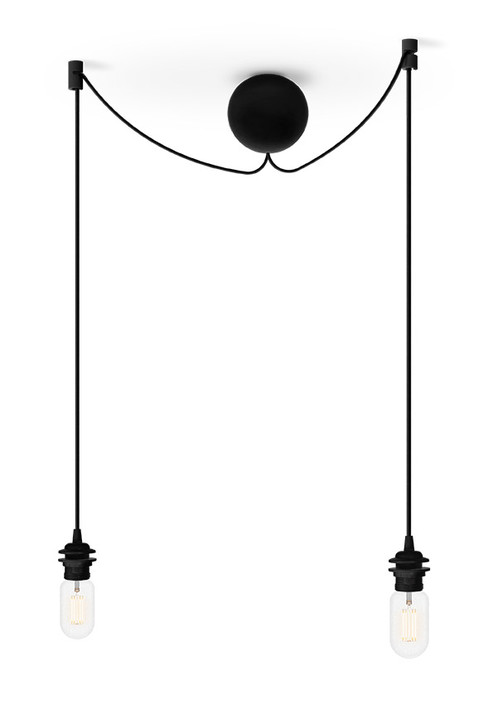 Originálny dvojitý záves UMAGE Cannonball v tvare delovej gule. Čierny alebo biely silikón (čierna)