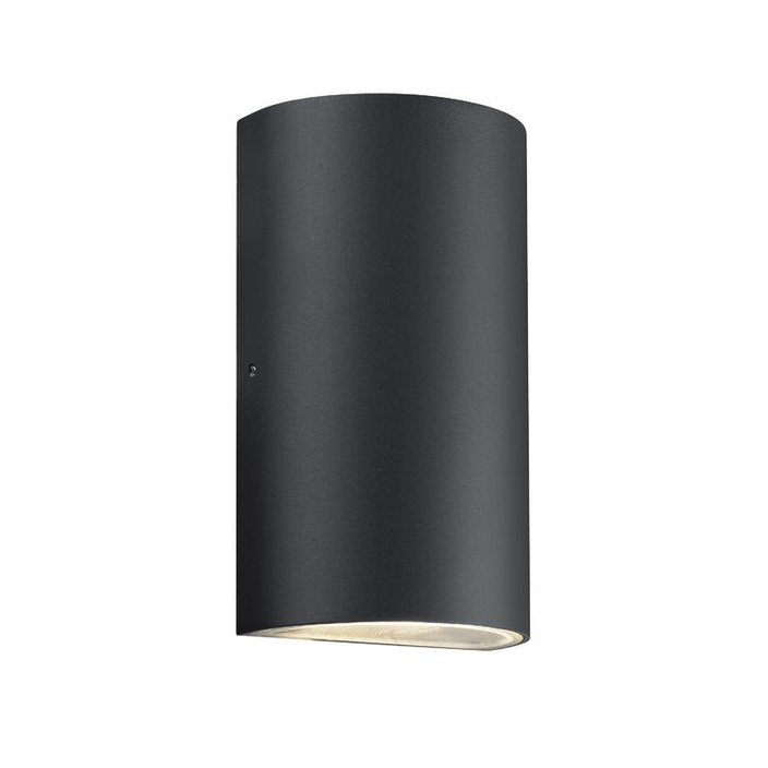 Minimalistické vonkajšie nástenné LED svietidlo okrúhleho tvaru v čiernom vyhotovení, osvetľujúce priestor obojsmerne  (čierna)