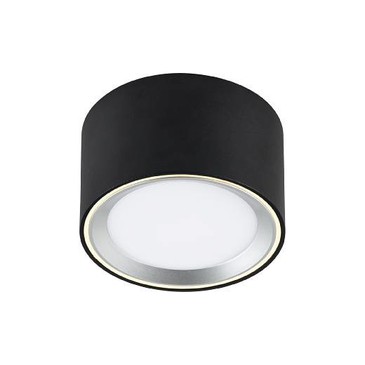 Okrúhle stropné svietidlo Fallon od Nordluxu s prepínačom intenzity svetla (čierna, oceľový krúžok)