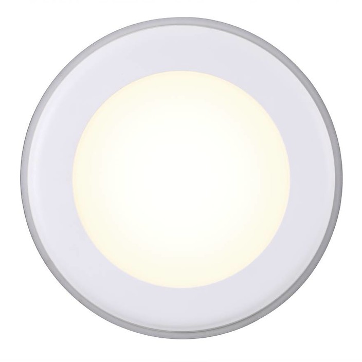 Biele vstavané stropné svietidlo Elkton od Nordluxu. Možnosť svietenia jednotlivých častí ( Priemer: Ø14,5cm)