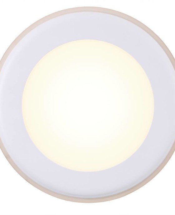 Biele vstavané stropné svietidlo Elkton od Nordluxu. Možnosť svietenia jednotlivých častí